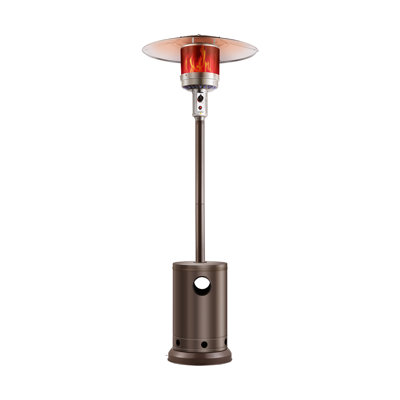 VEVOR Propane Patio Heater 50000BTU Tall Hammered w/Round Table Outdoor Bronze