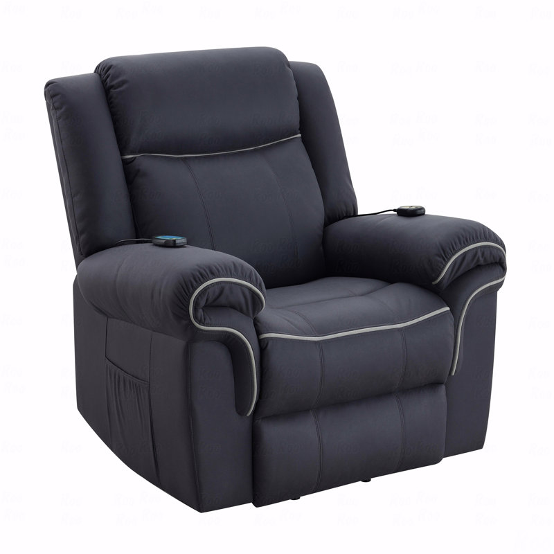 Dark Blue Polished Microfiber Power Nirion With Recliner Function With Lift, Heatingand With Massage Function Chair