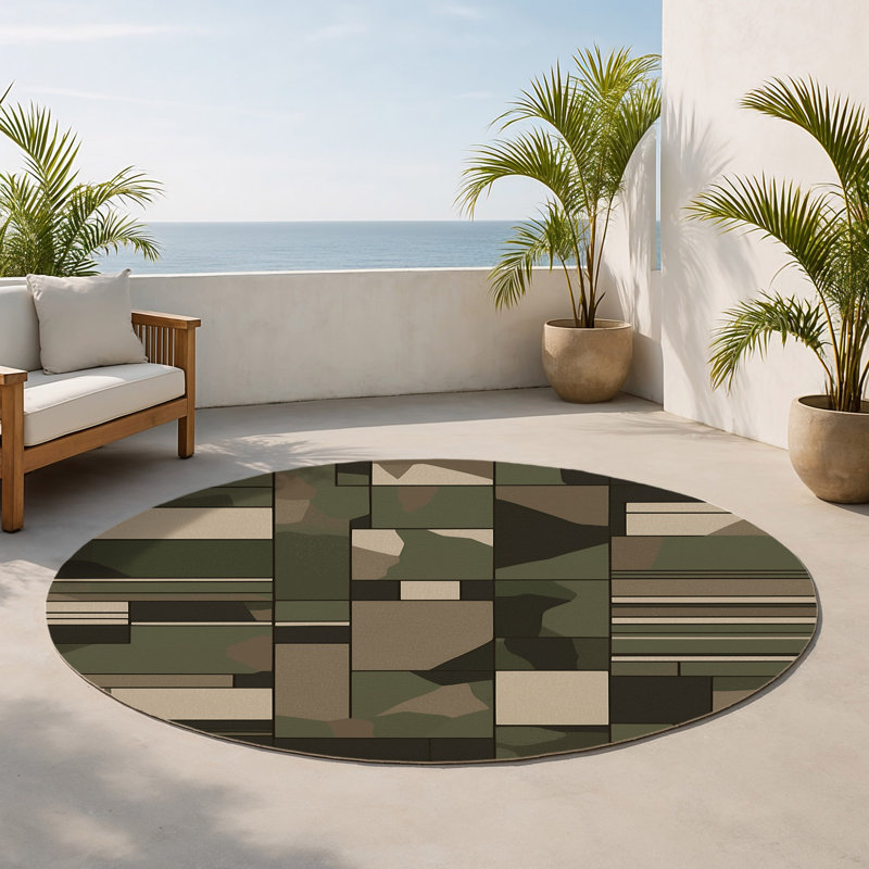 Tapis intérieur et extérieur Sentry Path, Rond 5 pi