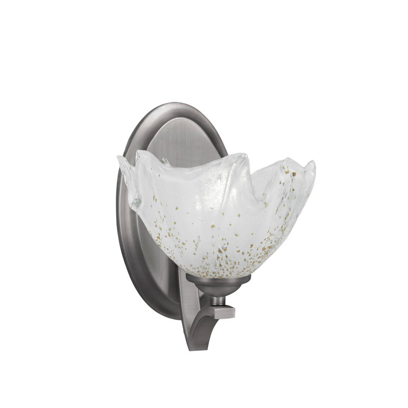 Zilo Wall Sconce Shown In Graphite Finish With 7" Gold Ice Glass