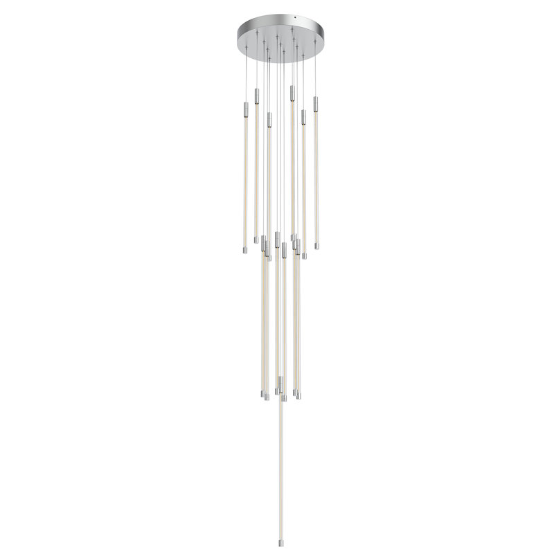 Motif 13 - Light LED Pendant, 26.75" H x 12.75" W x 12.75" D, Chrome