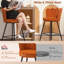 HOMCOM Bar Stools Set of 2 Velvet with Petal Backrest Footrest-325673550