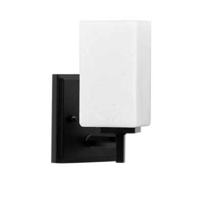 Franklin Wall Sconce With 3.5" Square White Marble Glass