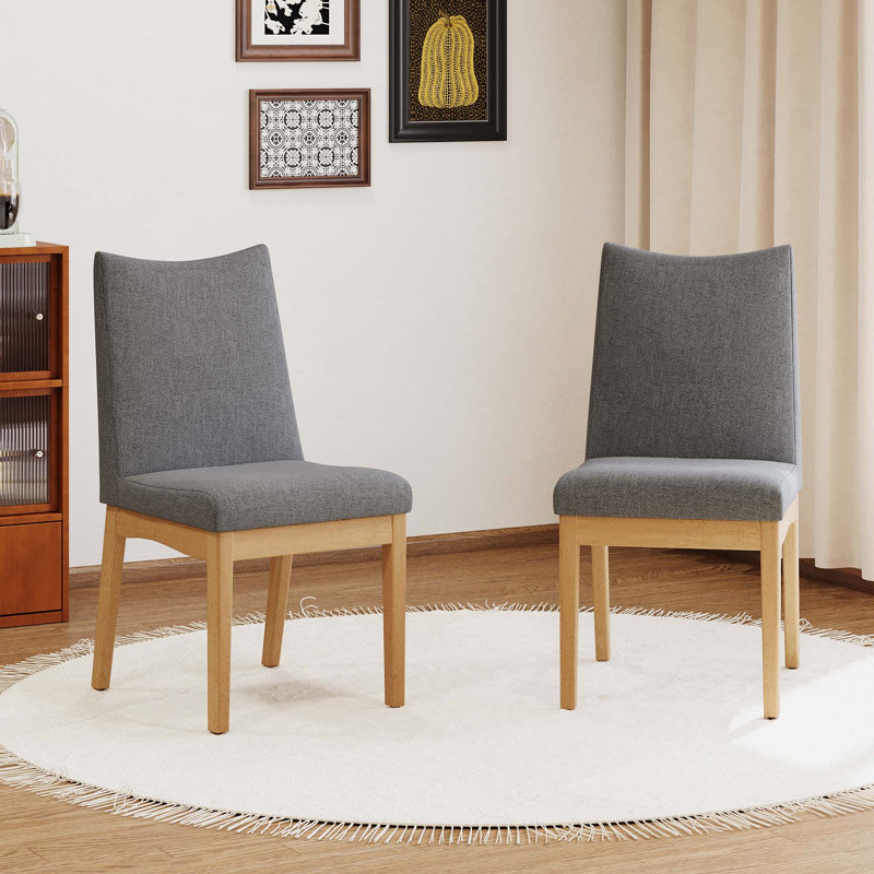Chaise de salle à manger, Gris foncé, Chêne naturel