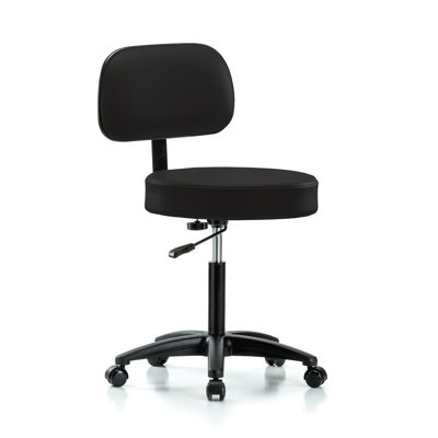 PERCH Walter Height Adjustable Exam Stool with Backrest | Medium Bench Height 21-28.5"