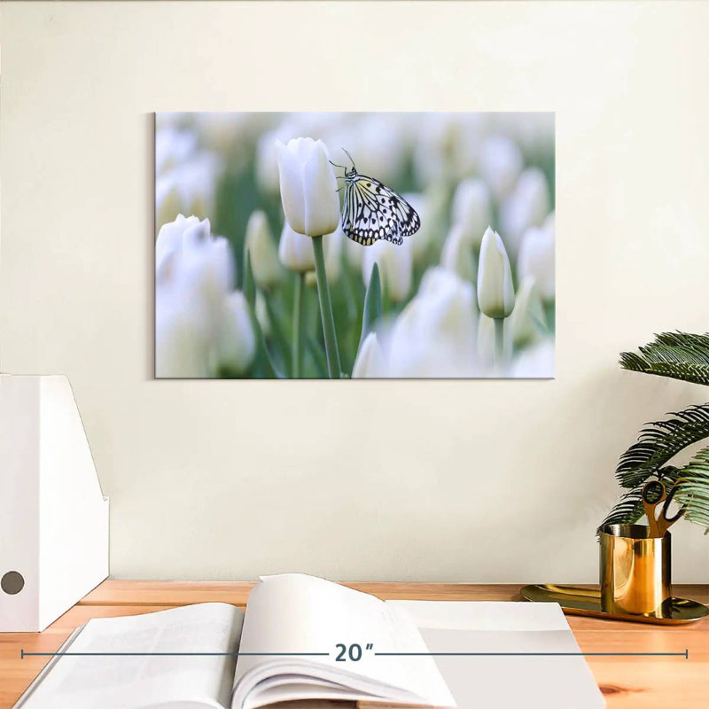 Pearl White Butterfly, 8" H x 12" W