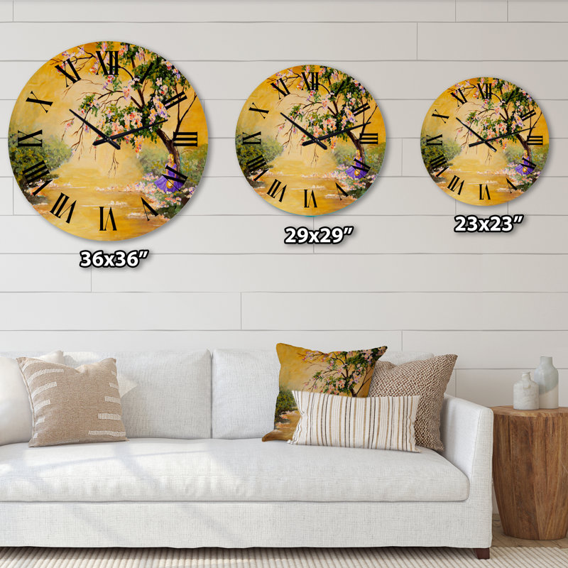 L'arbre en fleurs - Horloge murale traditionnelle, Moyenne