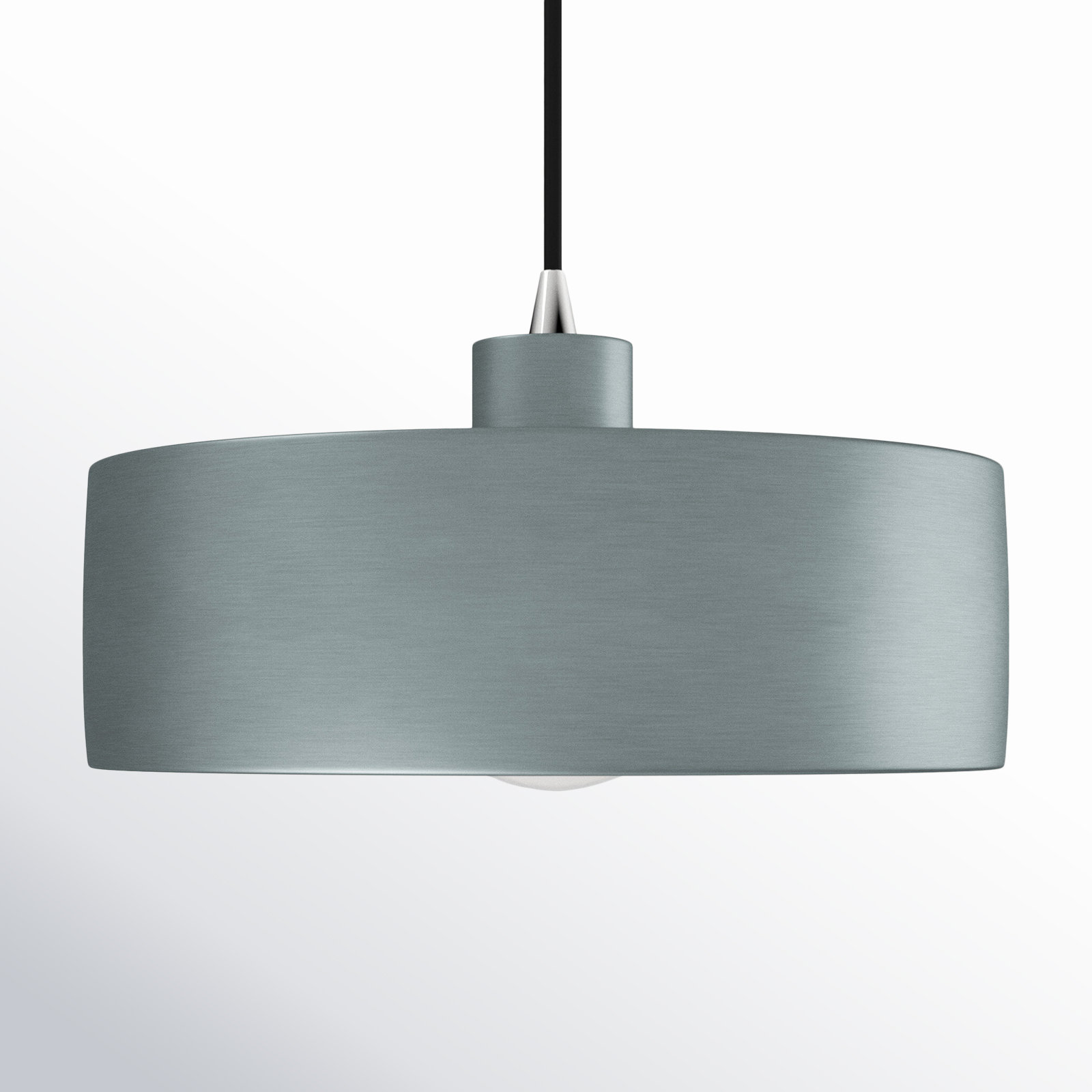 Fens Single Light Ceramic Dimmable Pendant, Matte Black, Adobe