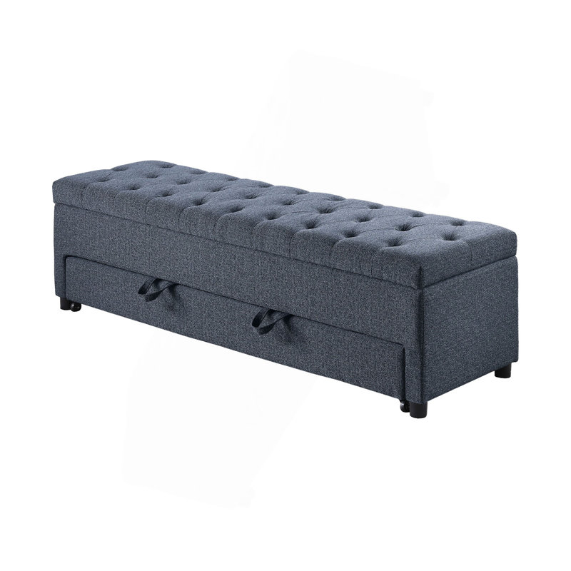 Contemporary Living Room Furniture Ottoman W Storage And Underseat Drawer 1Pc Ottoman Tufted Seat Boucle（ONLY OTTOMAN)