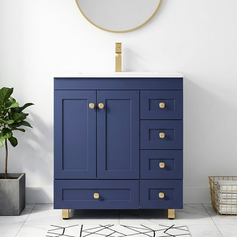 Modern Blue 30" Single Bathroom Vanity Set
