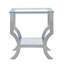Table de bout carrée en verre chromé