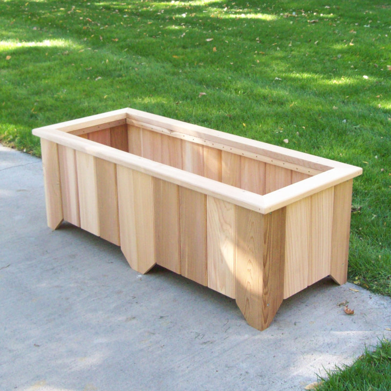 Cainsville Handmade Wood Planter Box, 17" H x 50" W x 20" D, Cedar Stain