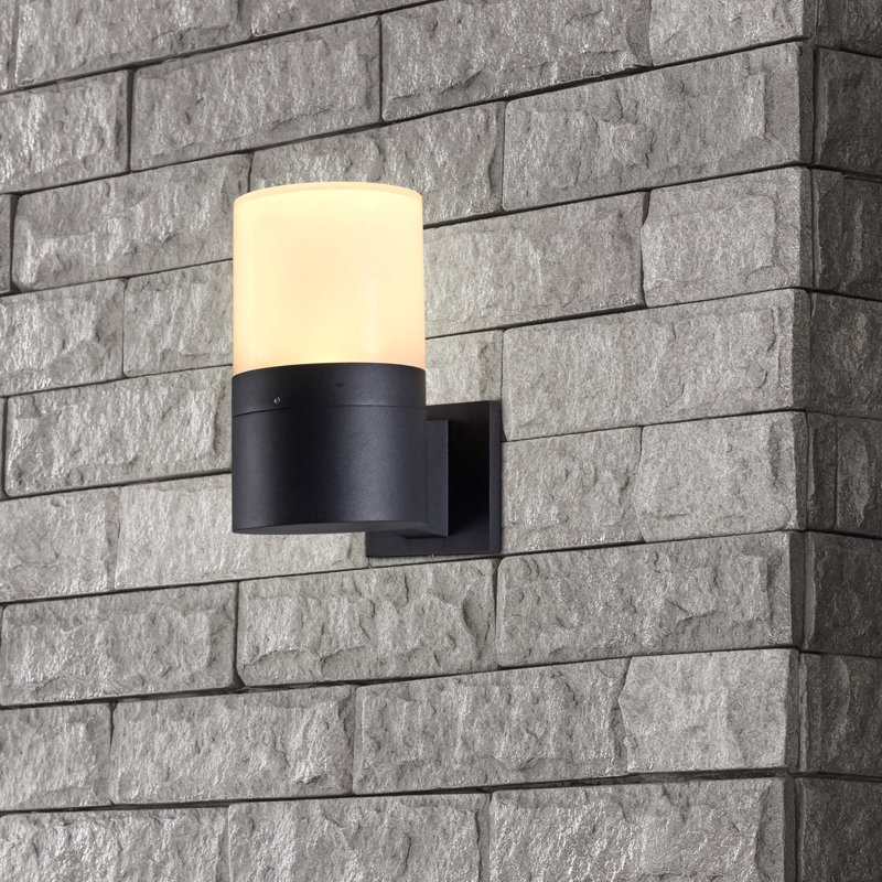 Modern 5-Watt ETL Certified Integrated LED Outdoor Wall Sconce in Matte Black, 10"H x 8.25"W x 5.5"D