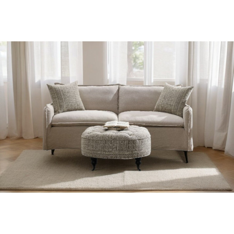 Canapé moderne Upendo avec 2 coussins, lin