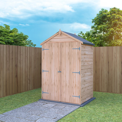 Garden Value 4 ft. W x 3 ft. D Overlap Tool Shed With Shelves