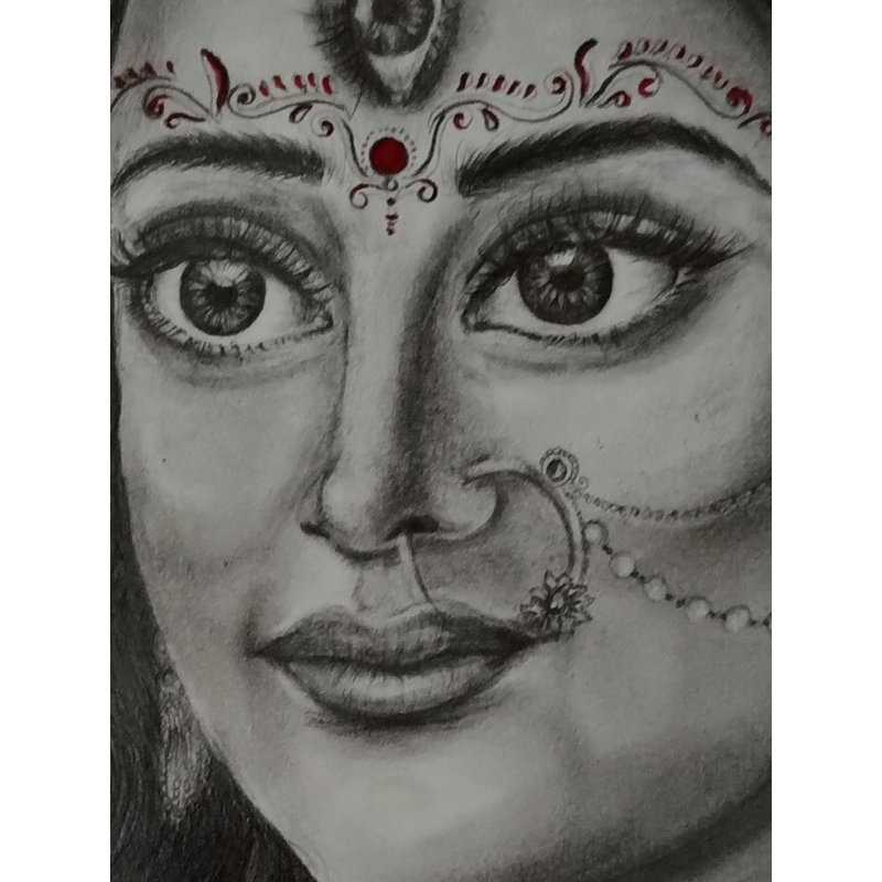 Devi Adishakti | Graphite sur papier | Peinture d'Ankit Bagde