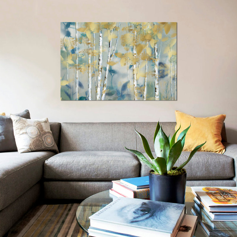 « gilded forest i », reproduction sur toile, H 40 po x l 60 po x P 1,5 po, Toile tendue, Pas de tapis
