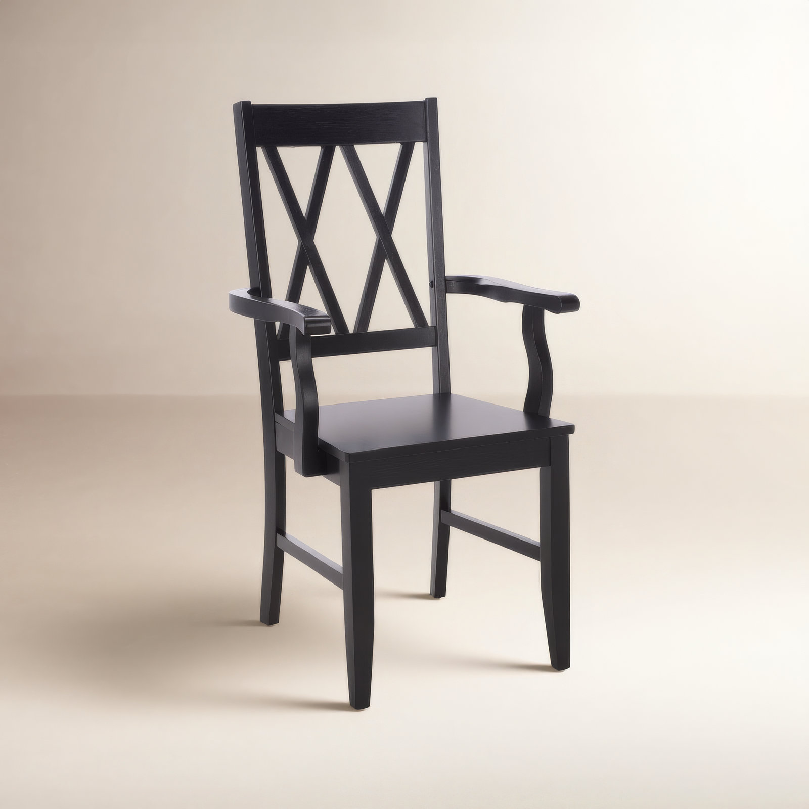Yelena Double X-Back Arm Chair, Black