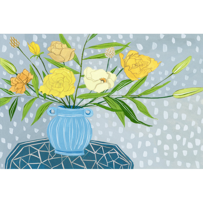 Fleurs dans un vase II par Melissa Wang - peinture sur toile tendue, H 24 po x l 36 po