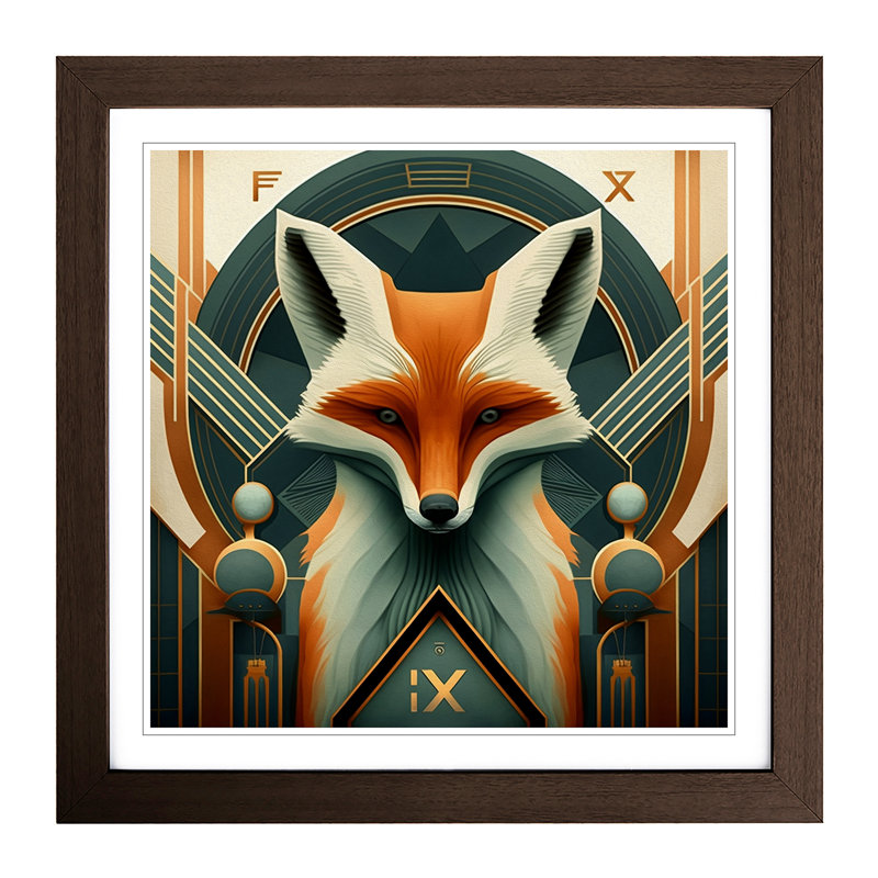 Single Picture Frame Print on Wood, Walnut