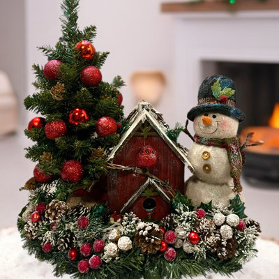 Centre de table de Noël en forme de bonhomme de neige