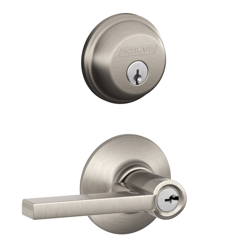 Single Cylinder Deadbolt and Latitude Lever Keyed Entry Lock