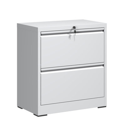 Modern 2-Drawer Lateral File Cabinet with Lock - Secure Steel Storage for Letter/Legal Files