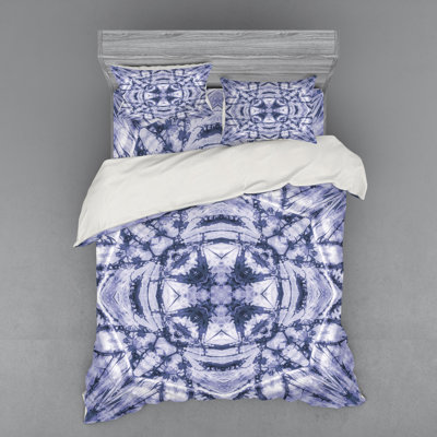 Traditional Polyester Ikat Duvet Cover