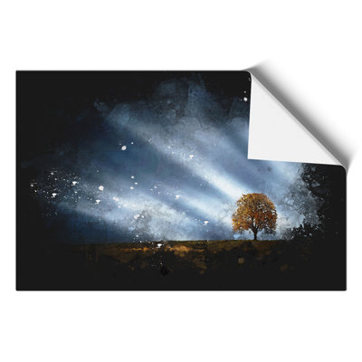 Tree at Dusk Paint Splash - Frameless Print
