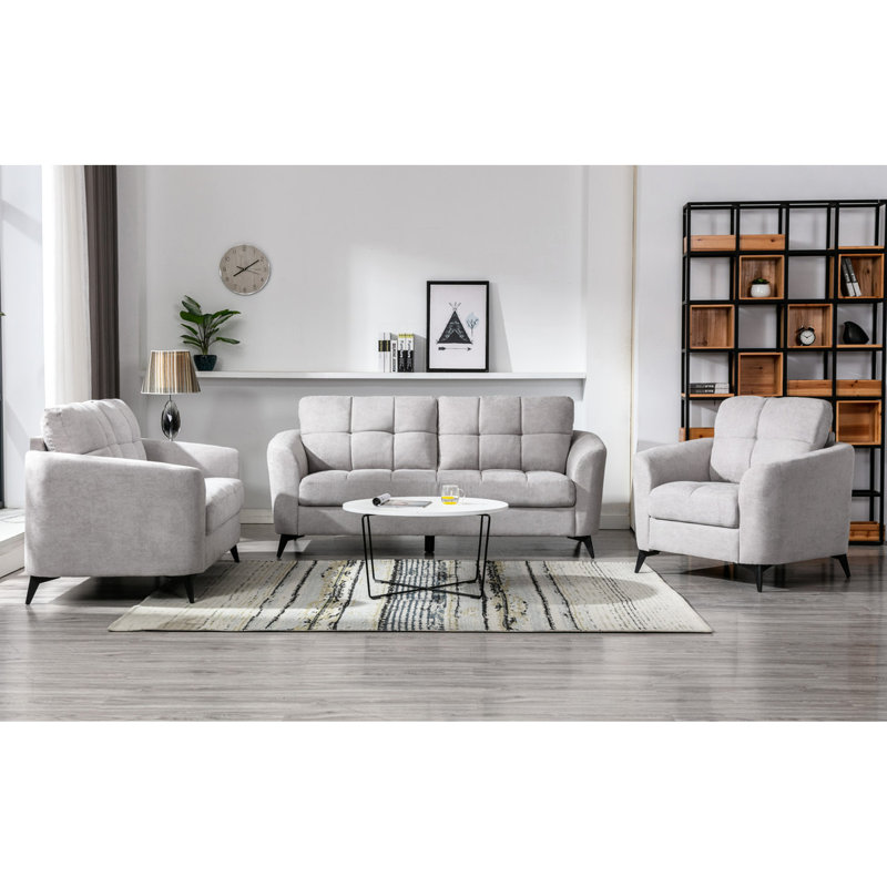Ensemble de fauteuil Chair en velours gris