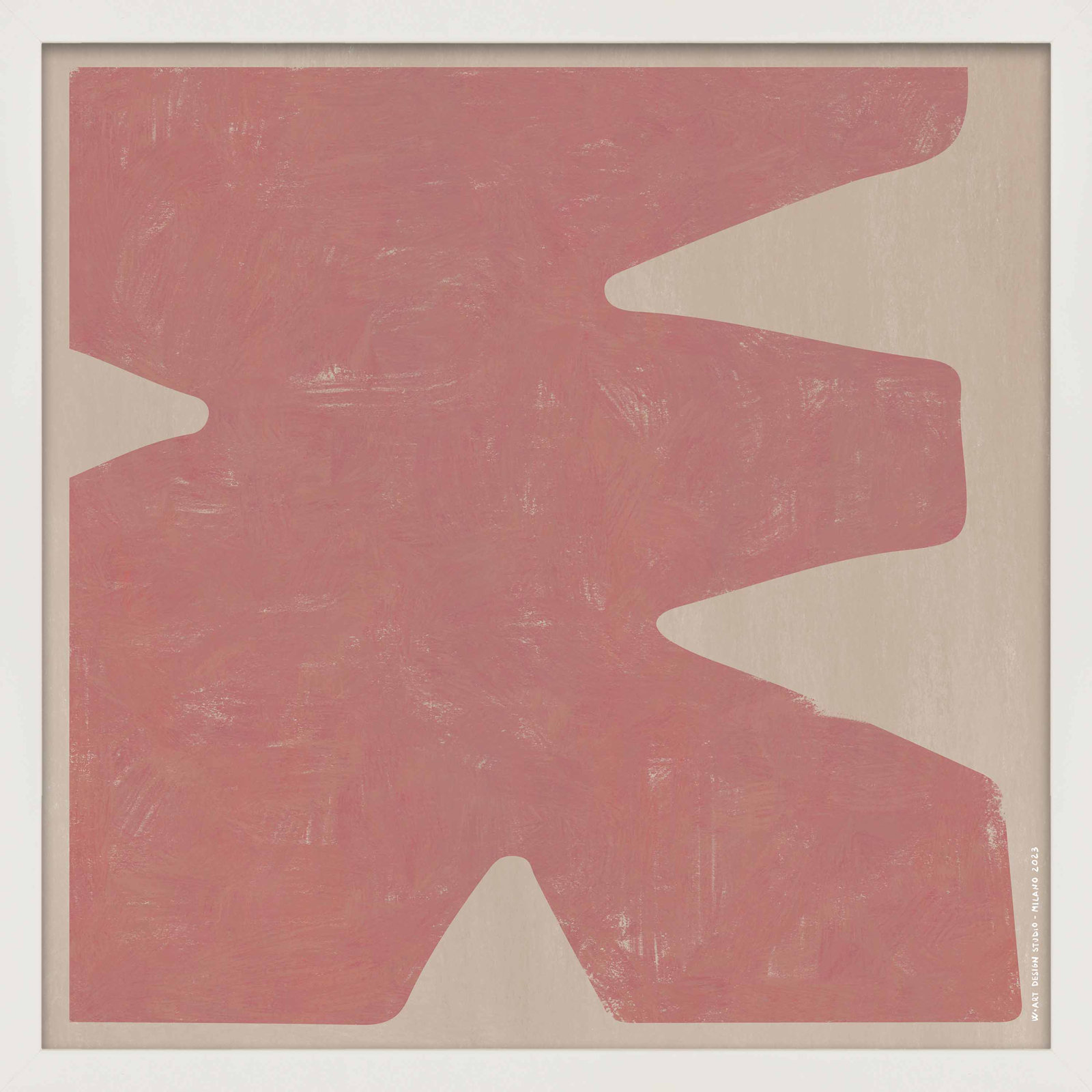 Cassidy "Sculpted Pastel 4" Print, White Paper Framed, 30" H x 30" W