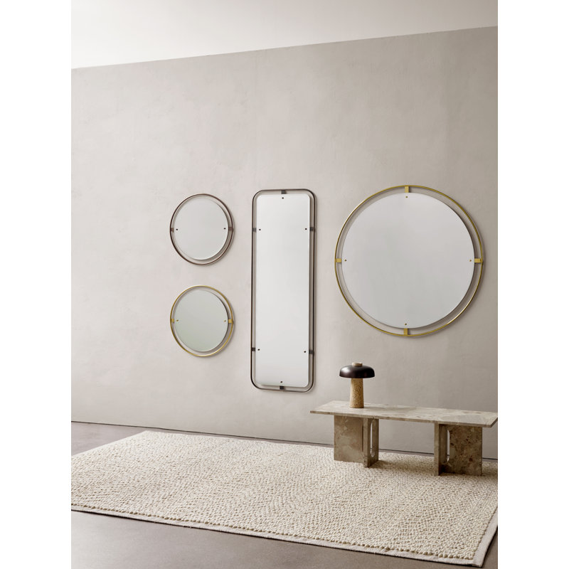 Nimbus Engineered Wood Mirror, 23.6" x 23.6", Polished Brass