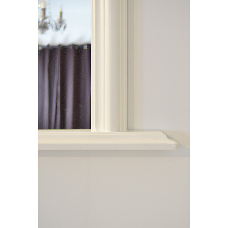 Otto Wood Flat Wall Mirror, White