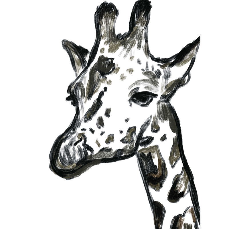 " Giraffe Sketch 2 ", 16'' H x 12'' W x 1.25'' D