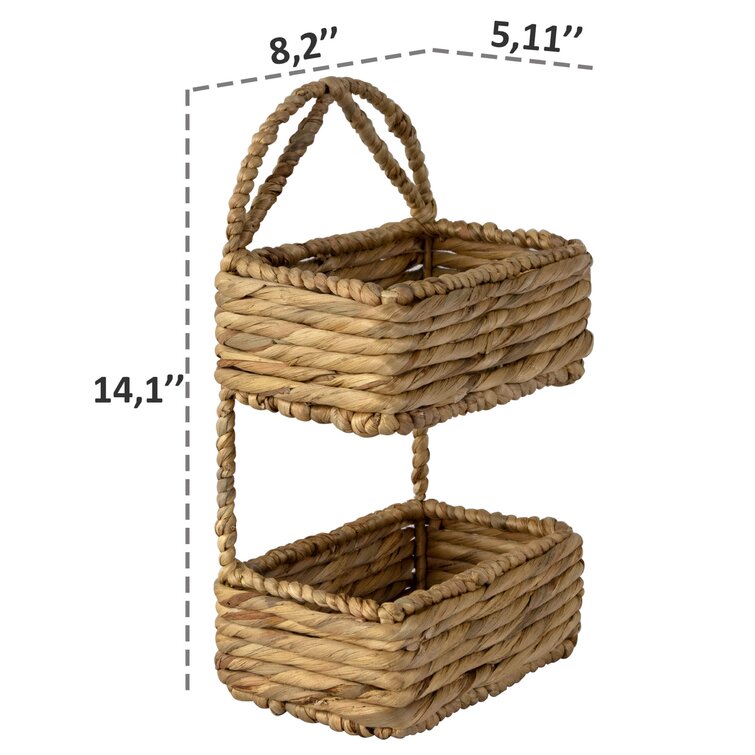 Storage Shelf Organizer Wicker Basket Set Bayou Breeze