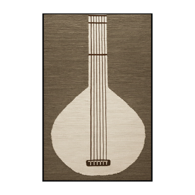  Tapis lavable Sitar Music, Rectangulaire 7 pi x 10 pi
