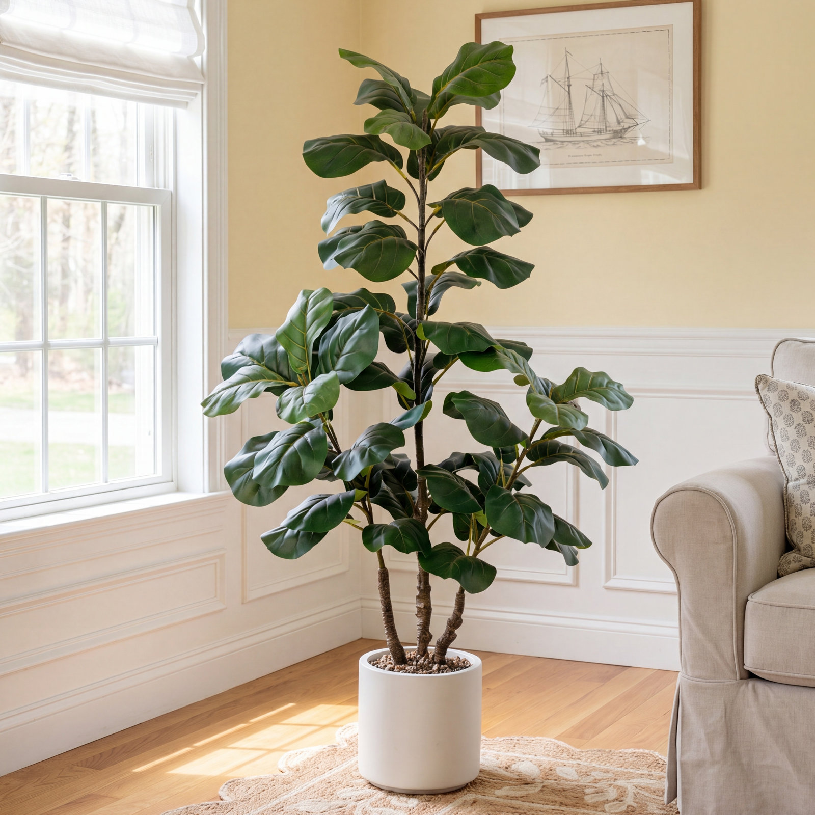 48" Fiddle Leaf Fig Tree in Pot, 48''