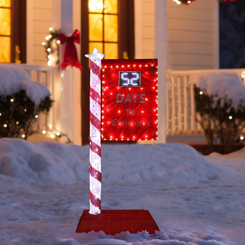 Panneau de compte à rebours de Noël lumineux 5 pi Gutierrez