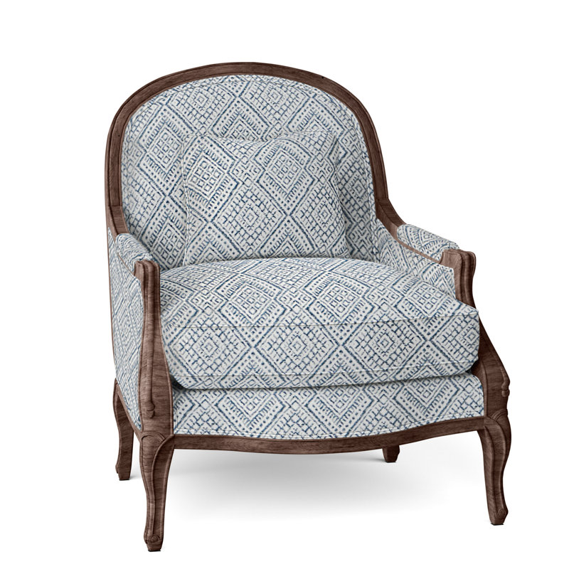 Adair Upholstered Armchair, Walnut, Perigold Iguazu Royal