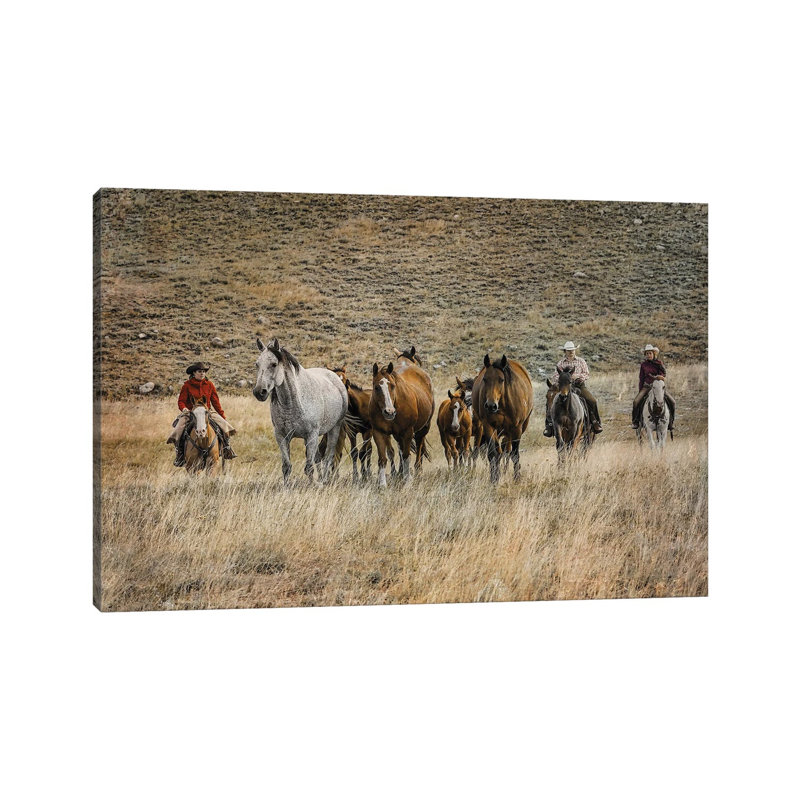 Moving Horses 1 Piece Wrapped Canvas Wall Art, 66.04 cm H x 45.72 cm W