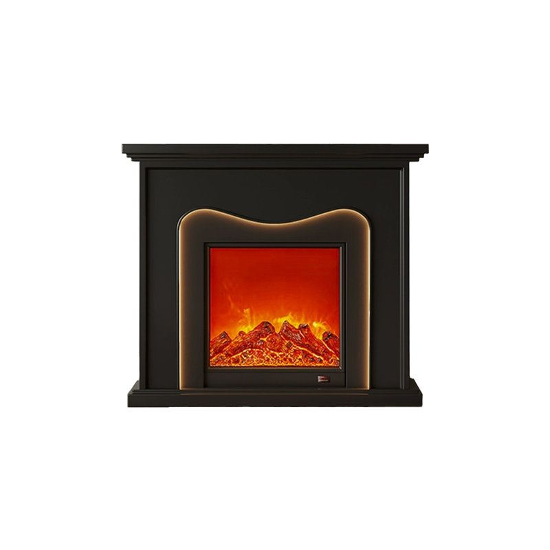 Manufactured Wood Electric Fireplace, 35.43" H x 39.37" W x 11.02" D, Black