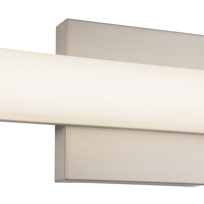 Geri 18-in Black dimmable LED Wall Sconce, Nickel, 18-in
