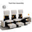 Canapé-lit multifonctionnel en forme de L de 101 po avec dossier réglable, ports USB et pochette de rangement, assemblage sans outil, idéal pour le salon, la chambre à coucher, un dortoir-568005453