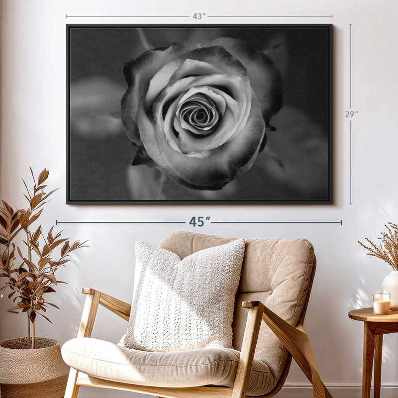 Floral et botanique «Black White Rose», H 29 po x l 43 po