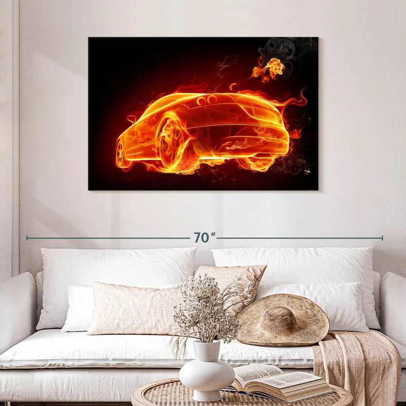 Fire Car, 30" H x 45" W