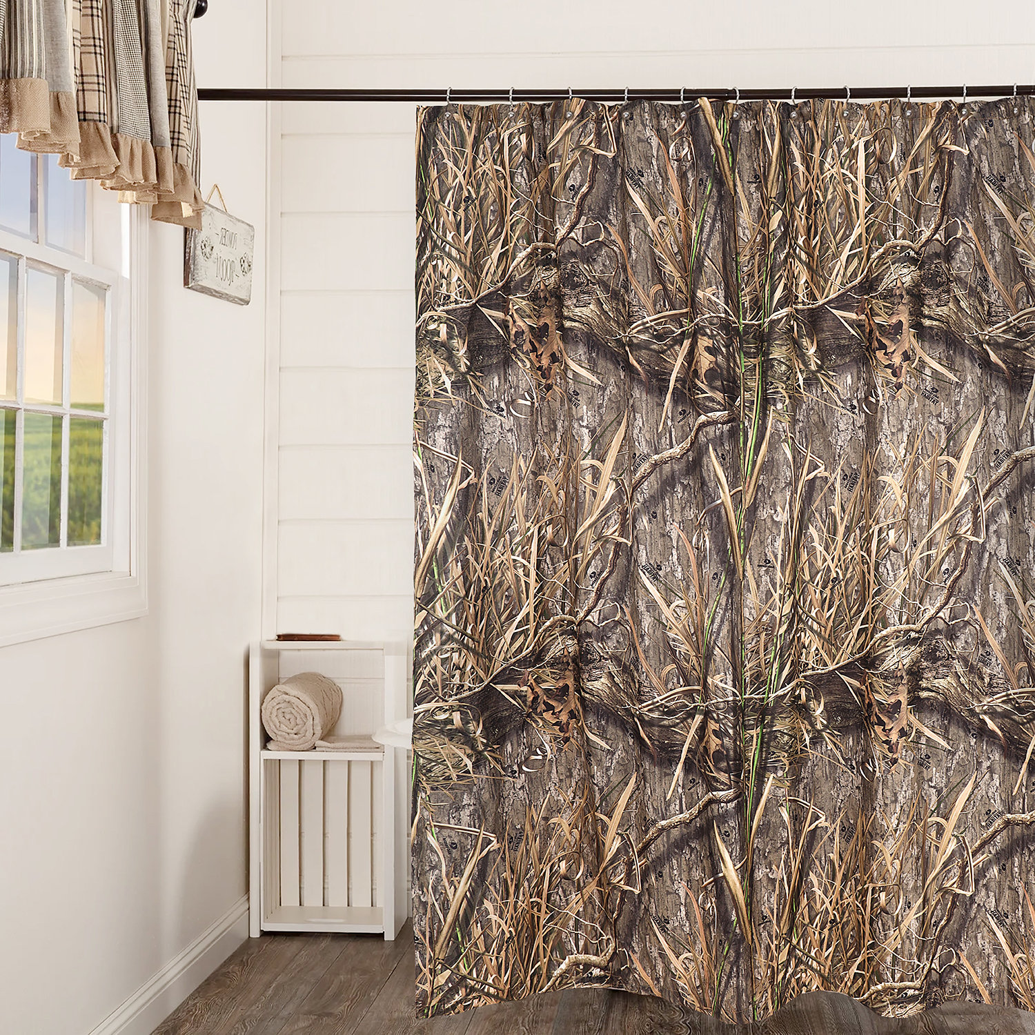 Mossy Oak Shadow Grass Habitat Microfiber Shower Curtains Camouflage Forest  Theme Bath Curtains