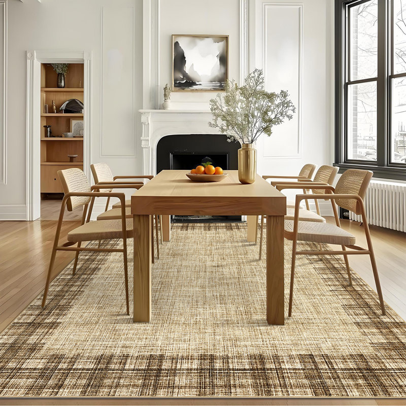 Extra Large Washable Plaid Rugs Modern Bordered Rugs Non-Slip, Low Pile Soft Floor Carpet for Family Room, Stain & Fade Resistant? Carpet