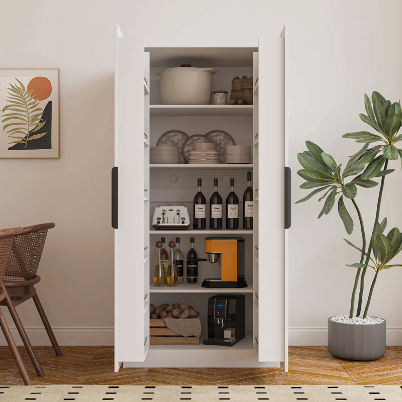 Armoire de rangement, buffet autoportant avec portes et tablettes, armoire de rangement pour garde-manger, cuisine, salon et salle à manger