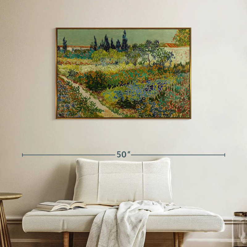 Jardin à Arles, Cadre flottant doré, 40 po x 27 po