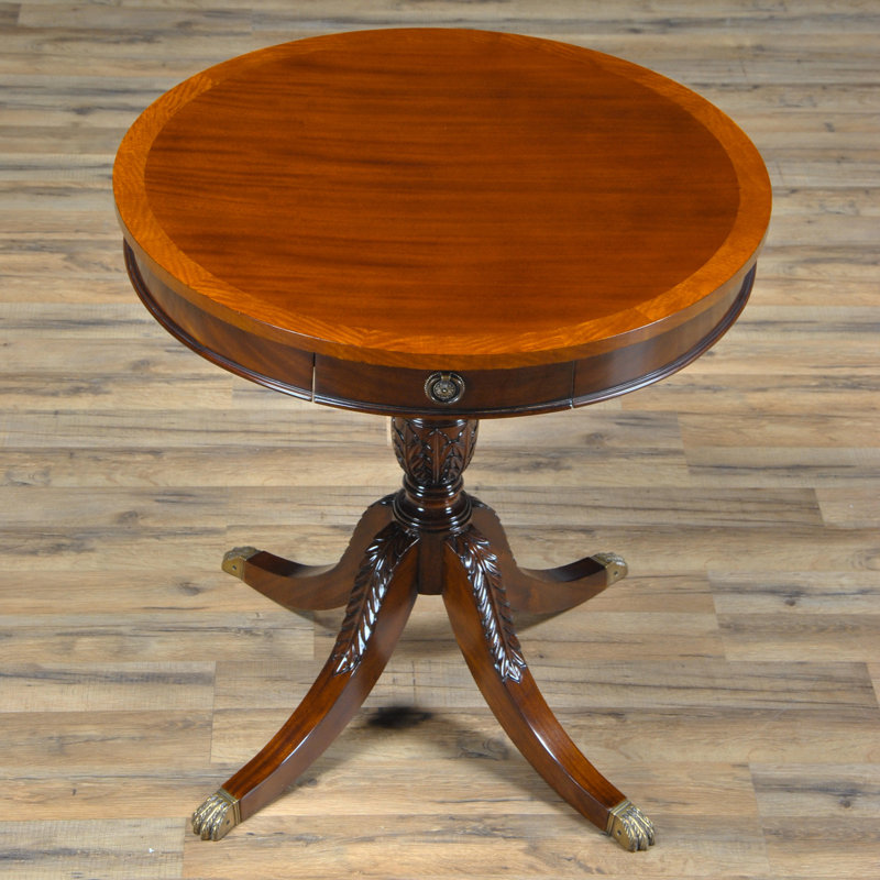 Solid Wood End Table with Storage